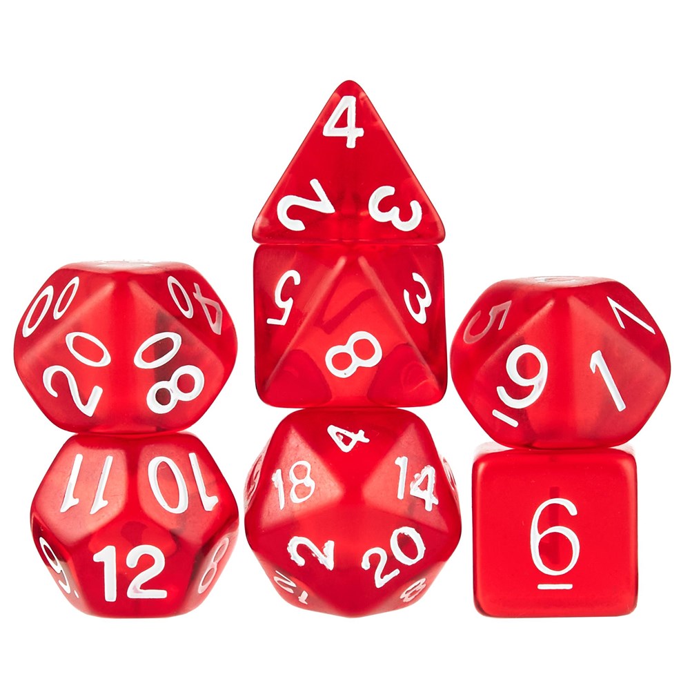 Wiz Dice Series I: Polyhedral Dice Set, Translucent Red