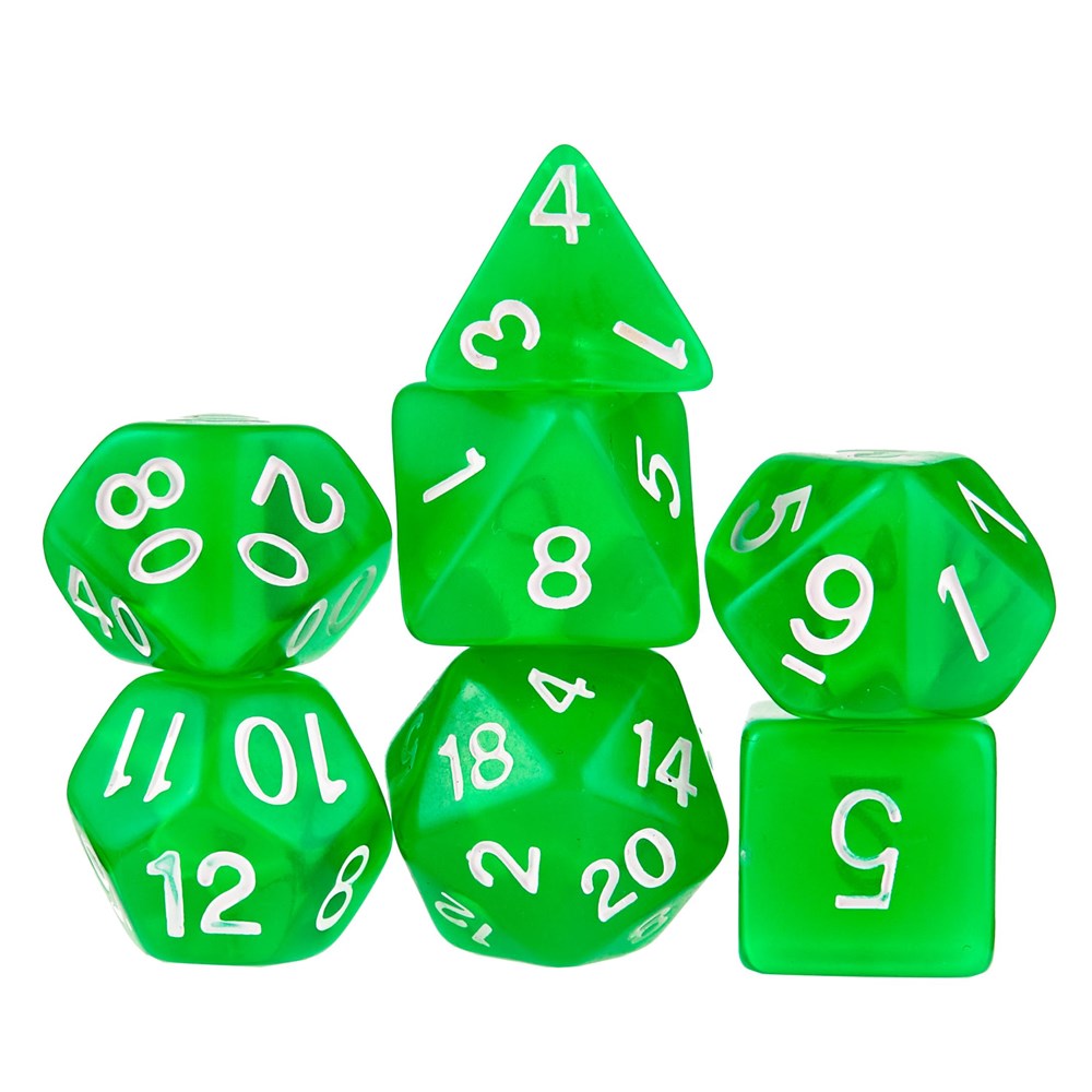 Wiz Dice Series I: Polyhedral Dice Set, Translucent Green