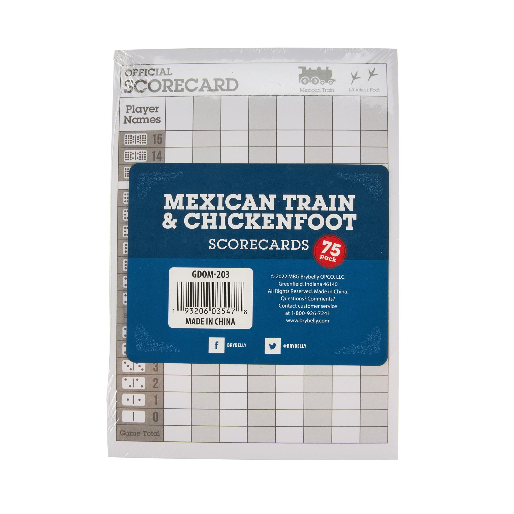 Mexican Train and Chickenfoot Scorecards