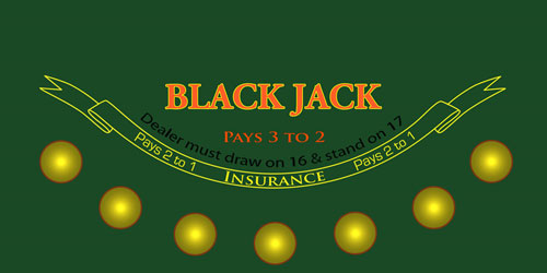 Blackjack Table Felt with Sublimation Print