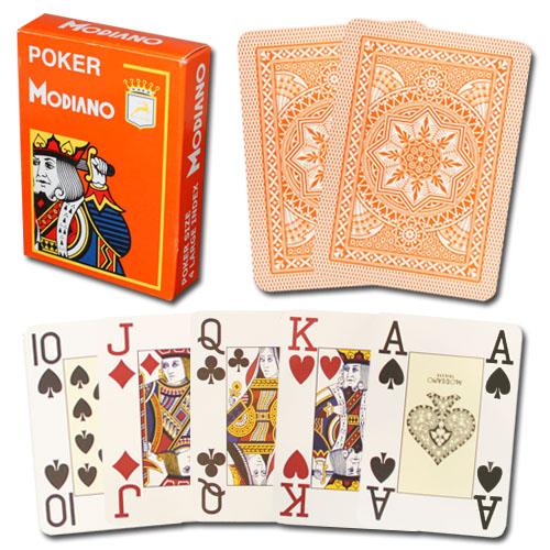 Modiano Cristallo Poker Size Plastic Playing Cards - 4 Pip Jumbo Index