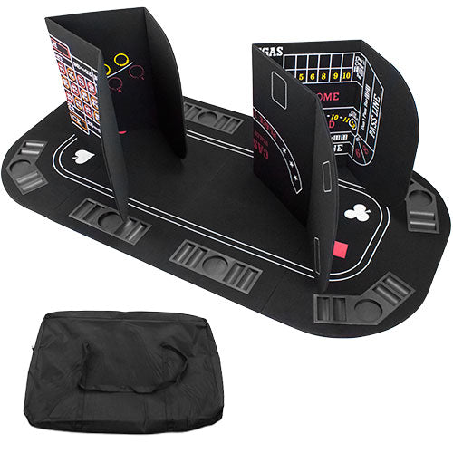 5-in-1 Casino Game Table Top - Includes Poker, Blackjack, Roulette, Craps