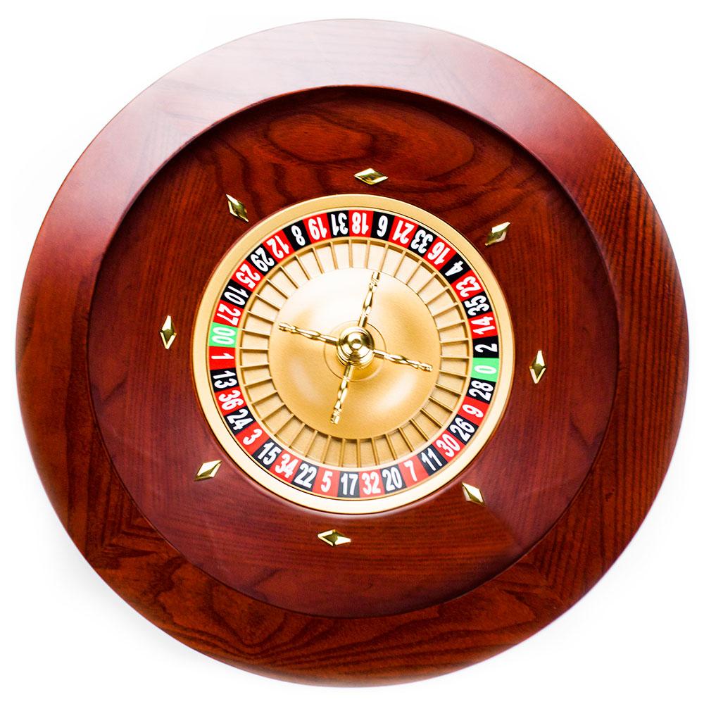 Casino Grade Mahogany Wood Roulette Wheel, 19.5"