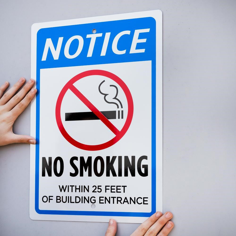 Notice No Smoking - Aluminum Sign