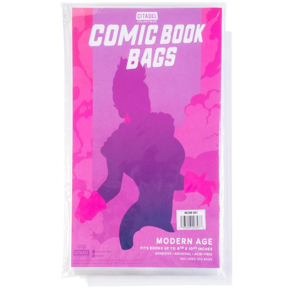 Modern Age Comic Book Bags, 100-pack
