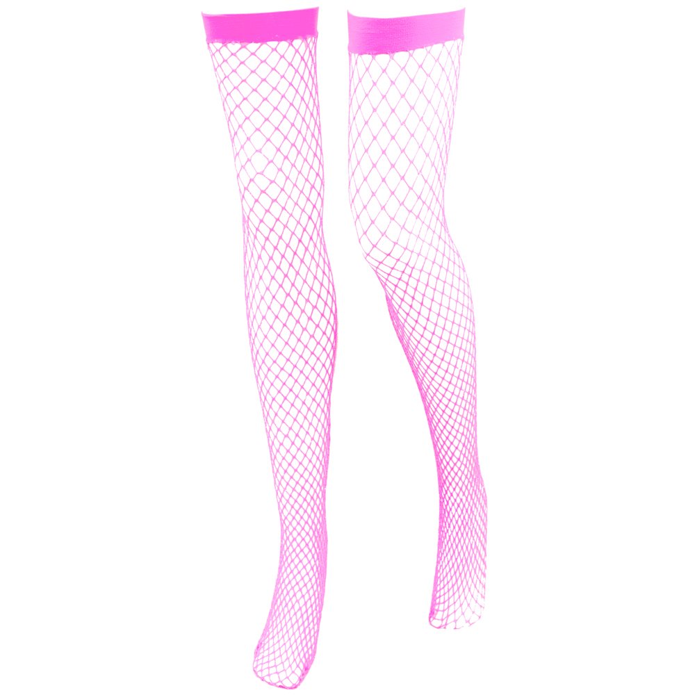 Pink Fishnet Thigh High Costume Tights