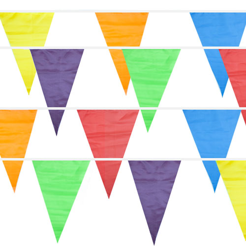 100 Foot Pennant Banner -- 48 Multicolor Weatherproof Flags