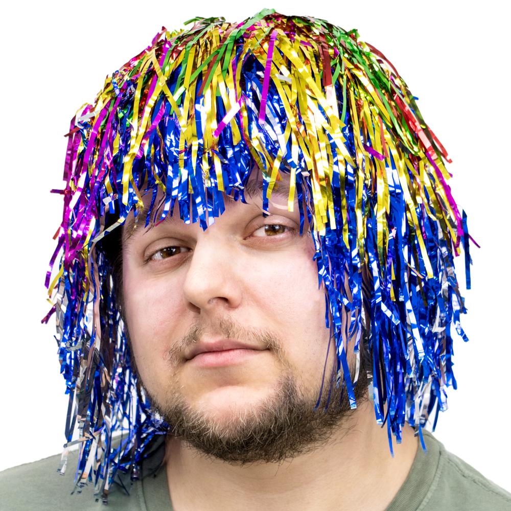 Tinsel Wigs 6-pack, Rainbow