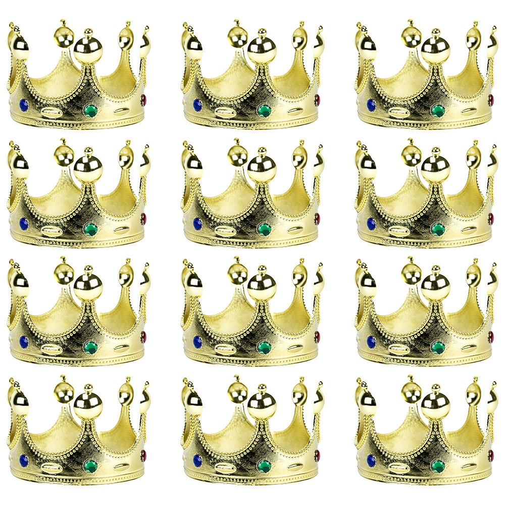 Gold Costume Crowns, 12-pack