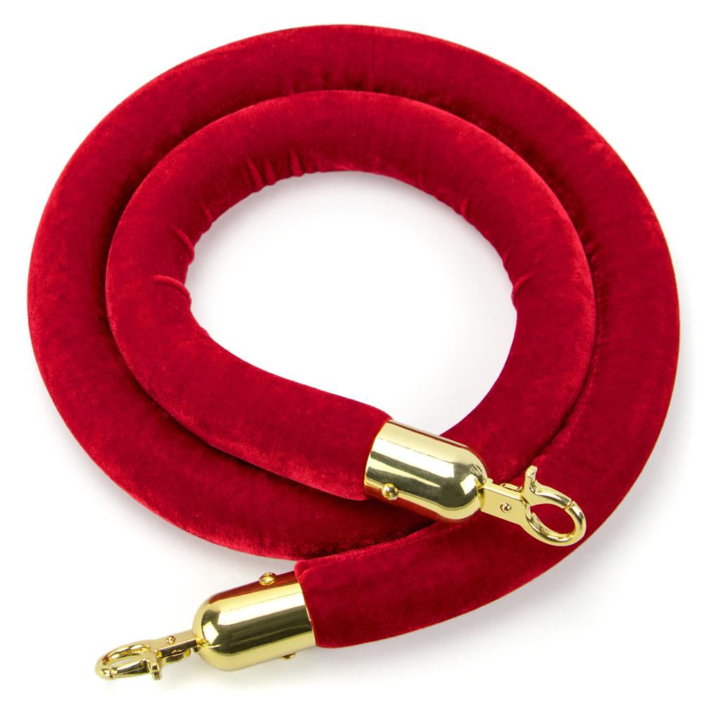 4.5-foot Red Velvet Rope, Gold