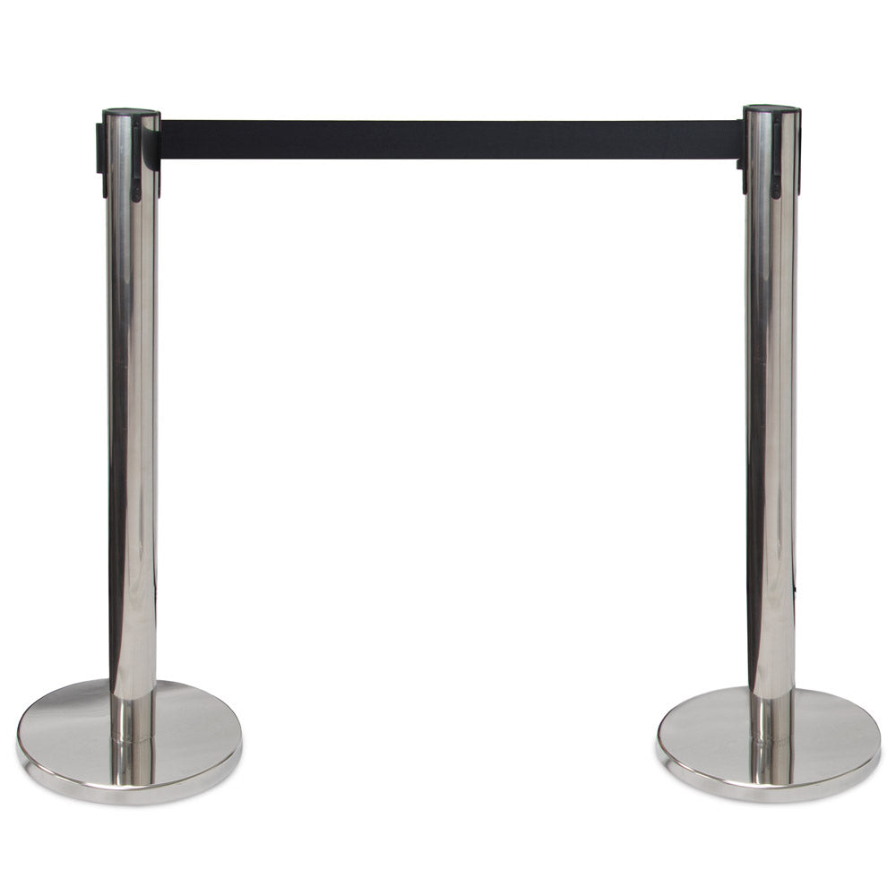 Crowd Control Stanchions with Retractable Belt