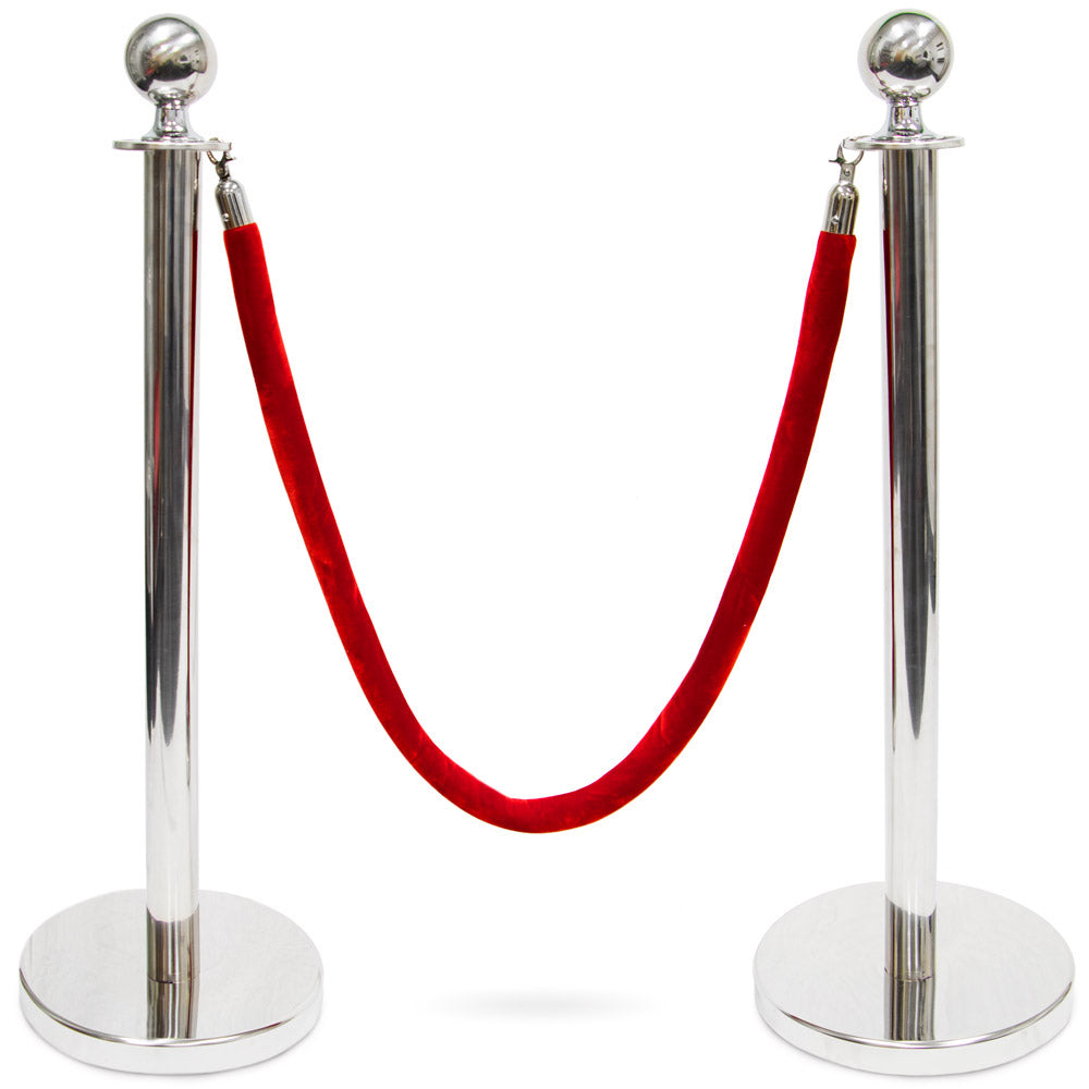 Movie Theater Stanchions with Red Velt Rope
