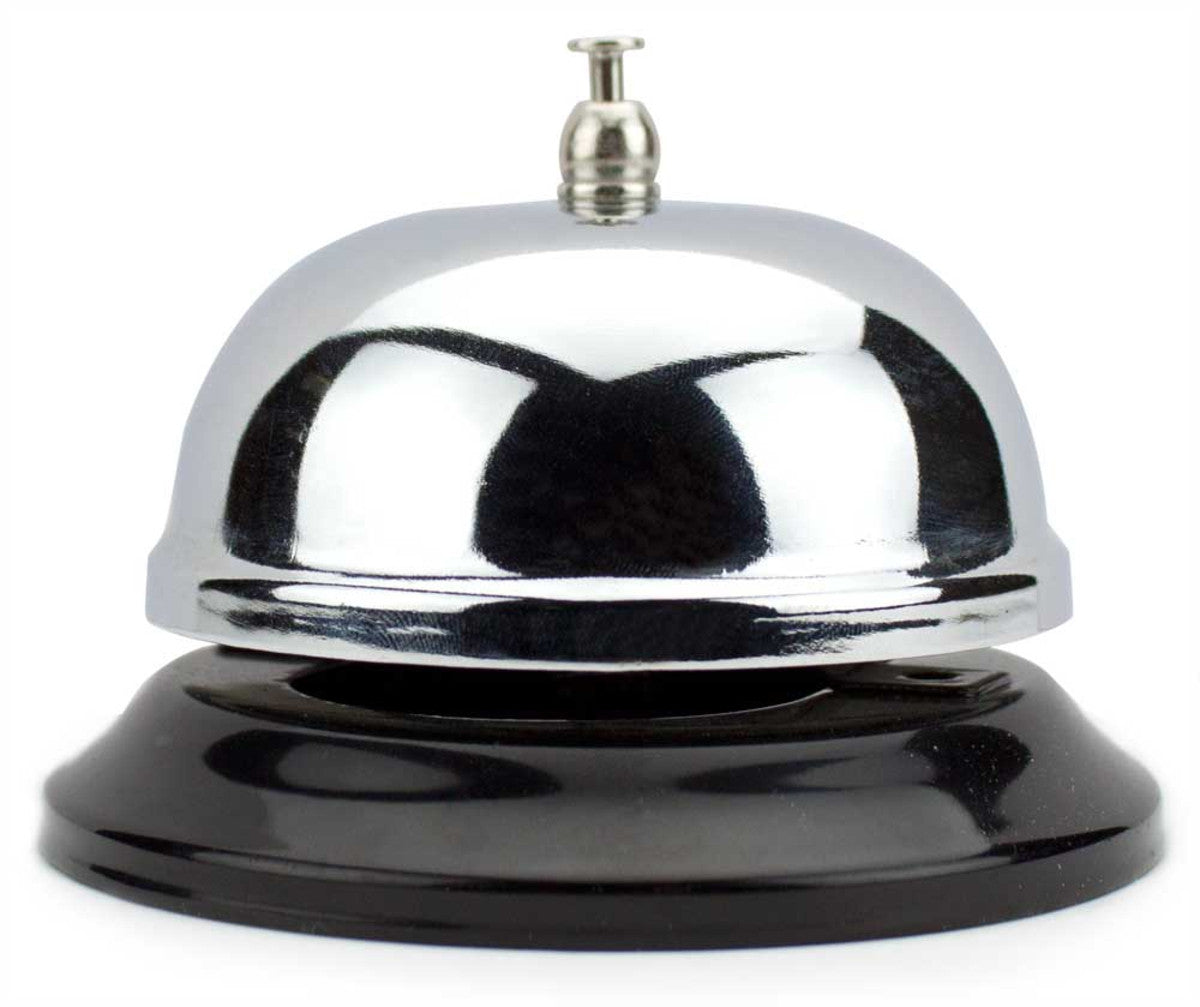 10cm Chrome Service Bell With Black Base
