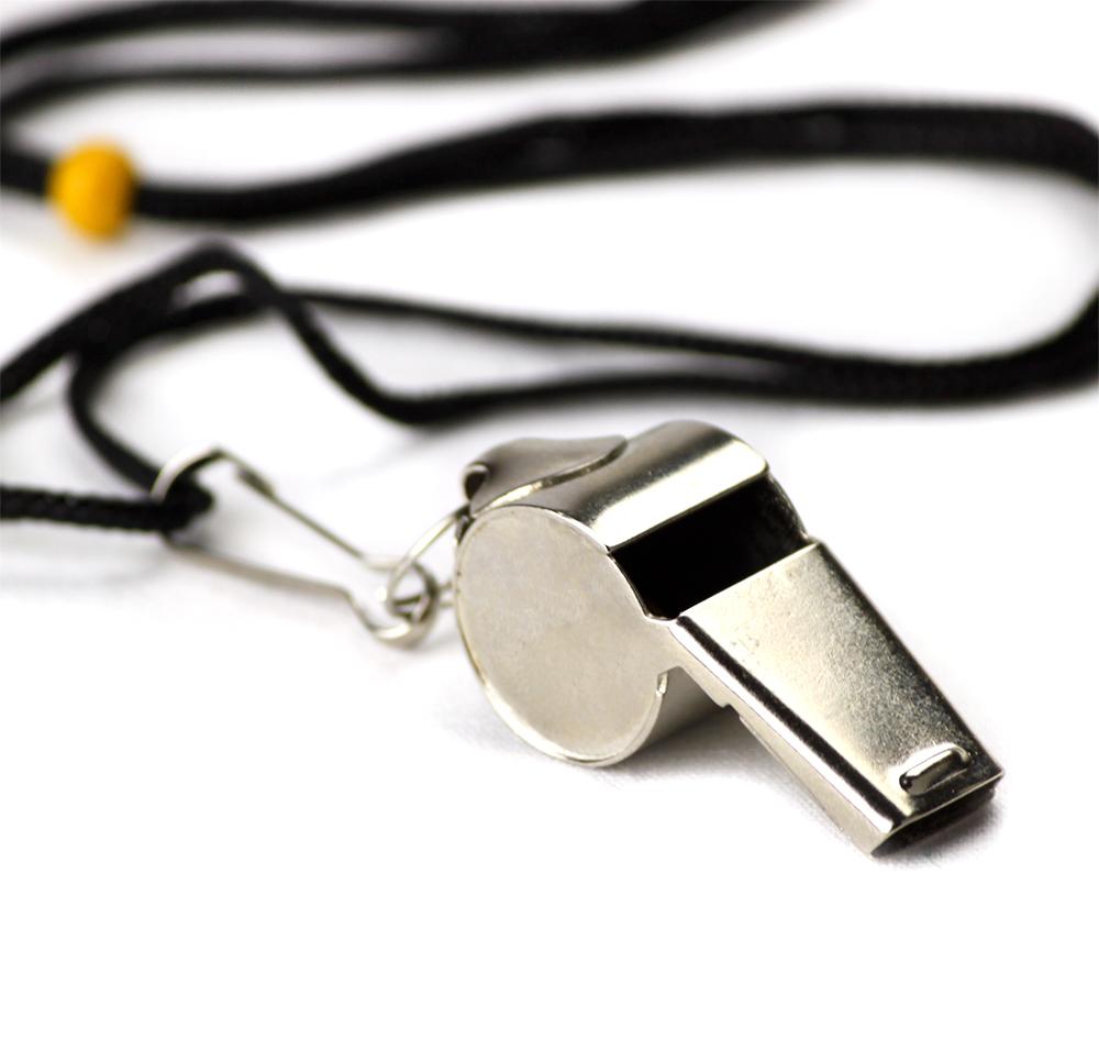 Stainless Steel Coach's Whistle with Lanyard