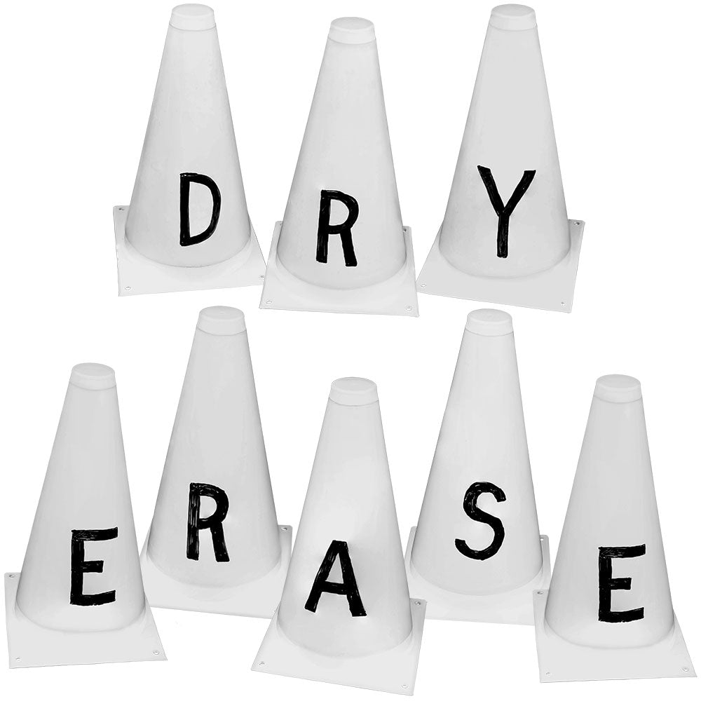 Set of 10 Dry Erase Cones with Marker