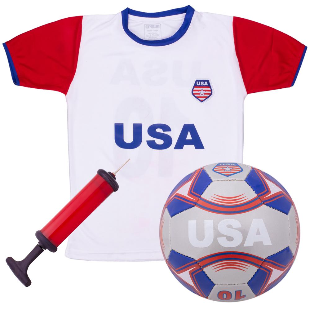 Kids Soccer Kits - Shirt, Shorts, Inflatable Ball with Pump