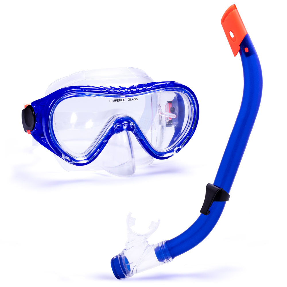 Junior Semi-Dry Diving & Snorkel Set, Blue