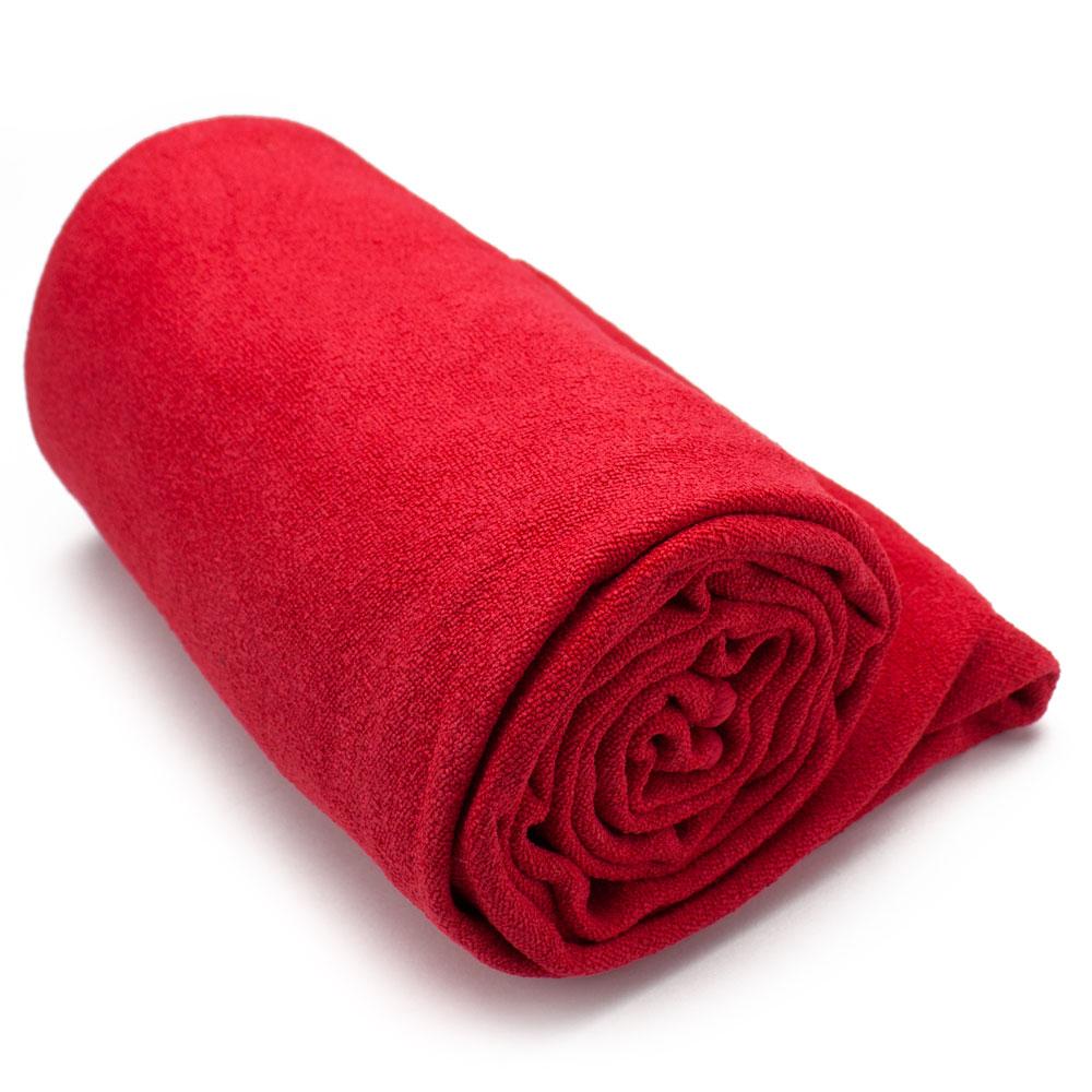 Red Non-Slip Microfiber Hot Yoga Towel with Carry Bag