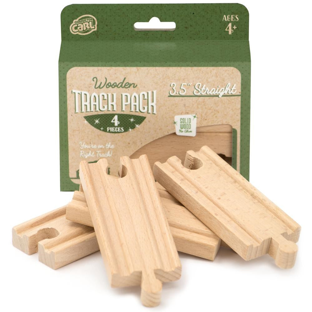 3.5' Straight Wooden Train Tracks, 4-pack