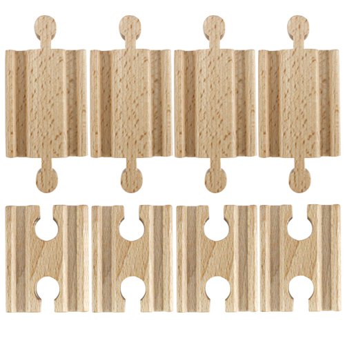 Set of 8 Male-Male Female-Female Wooden Train Track Adapters