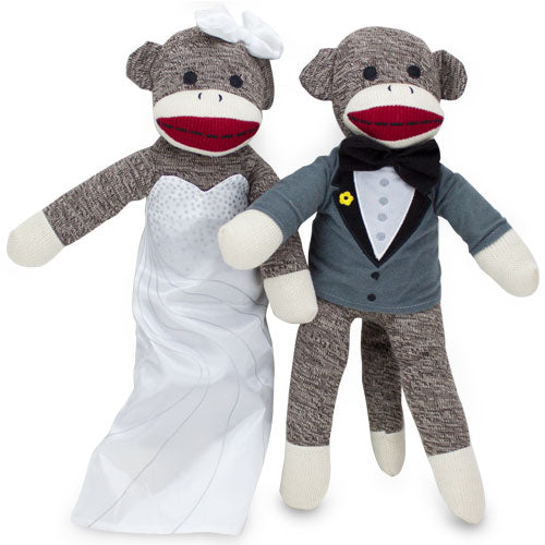 Sock Monkey Family Bride and Groom