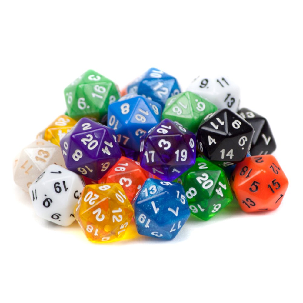 Wiz Dice Random d20 Polyhedral Dice (25-pack)