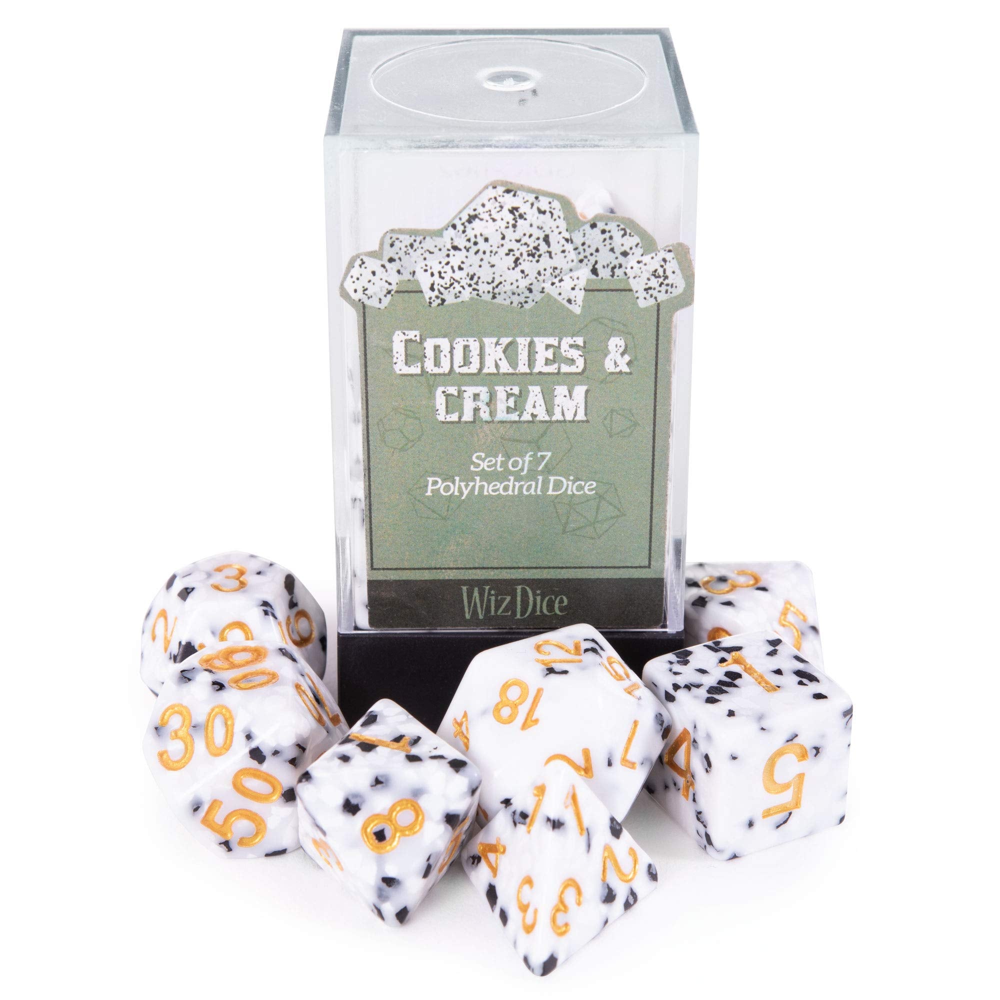 Wiz Dice Limited Series: Polyhedral Dice Set, Cookies & Cream