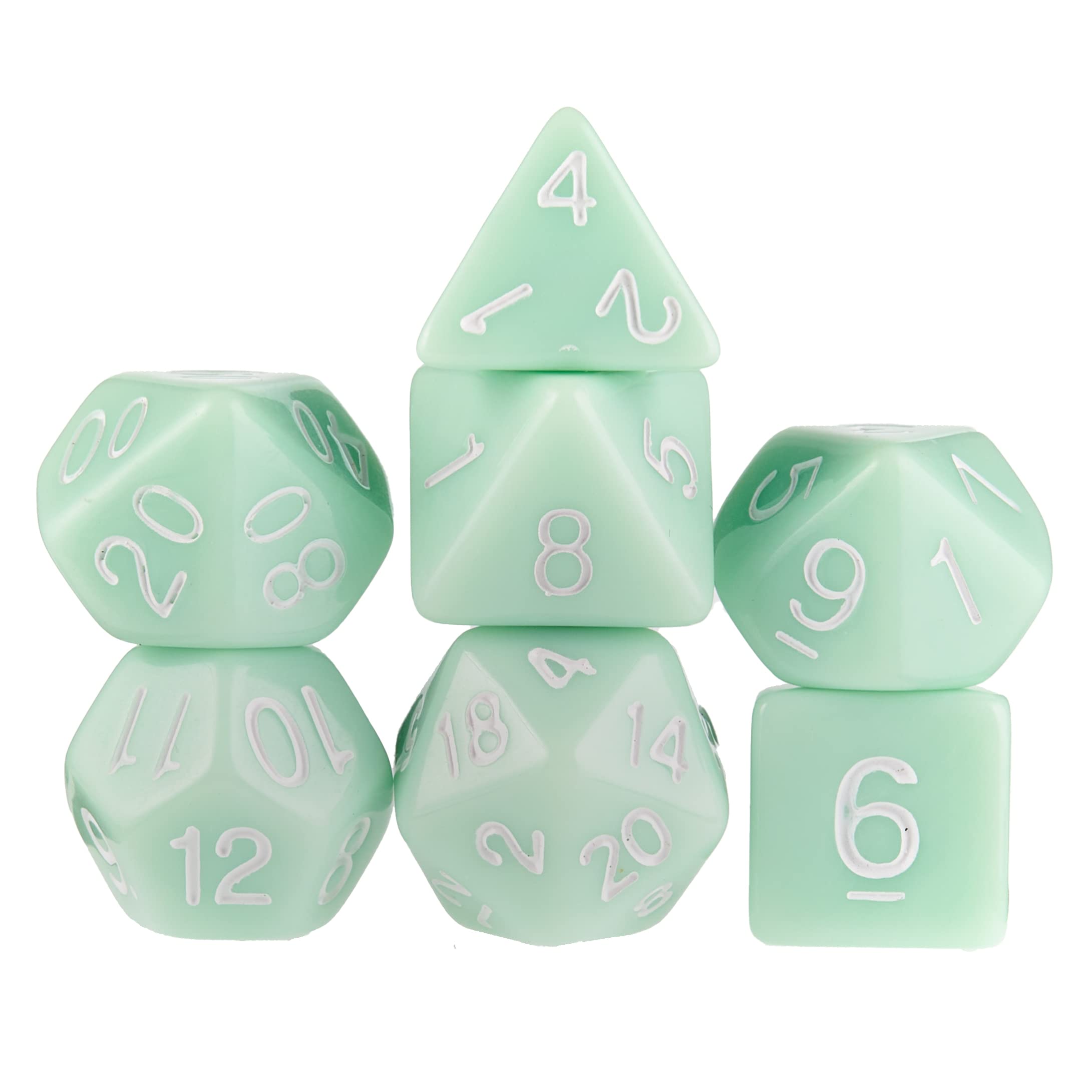 Wiz Dice Series III: Polyhedral Dice Set, Ghost Jade