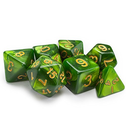 Wiz Dice Series II: Polyhedral Dice Set, Jade Oil