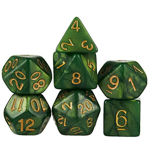 Wiz Dice Series II: Polyhedral Dice Set, Jade Oil