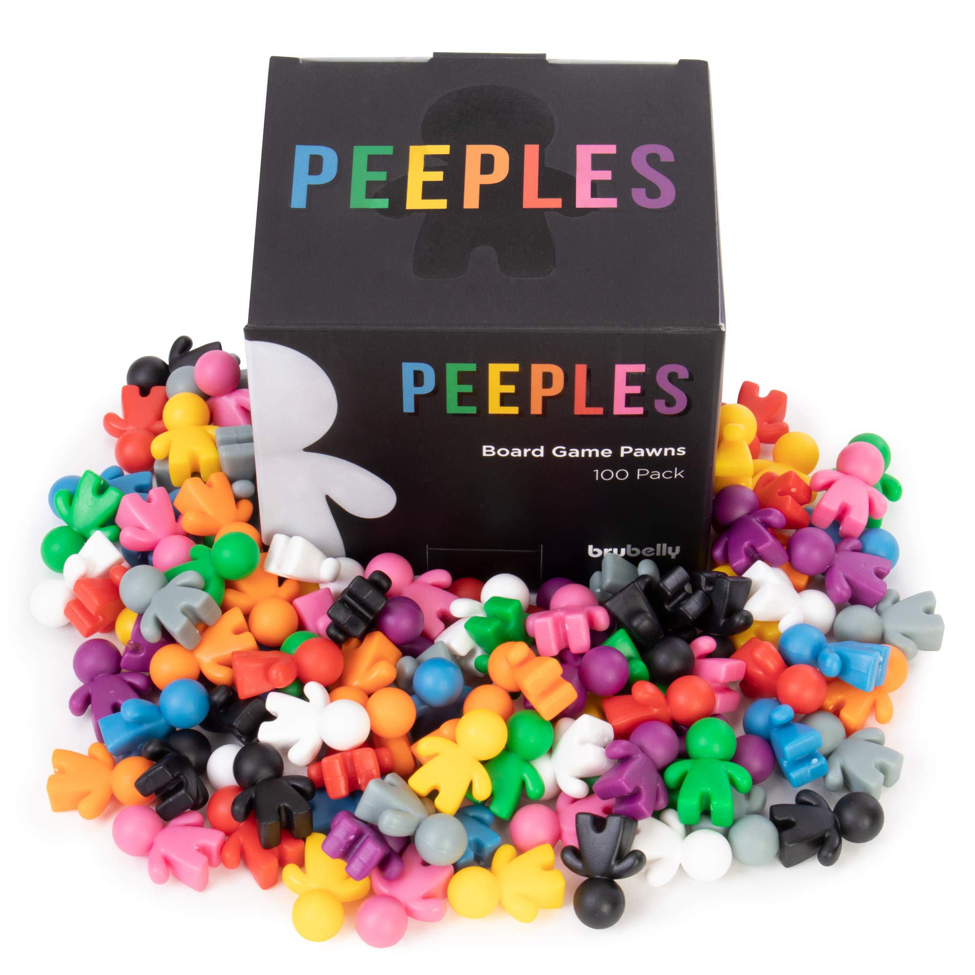 Peeples Board Game Pawns (100-pack) - 10 Color Assortment